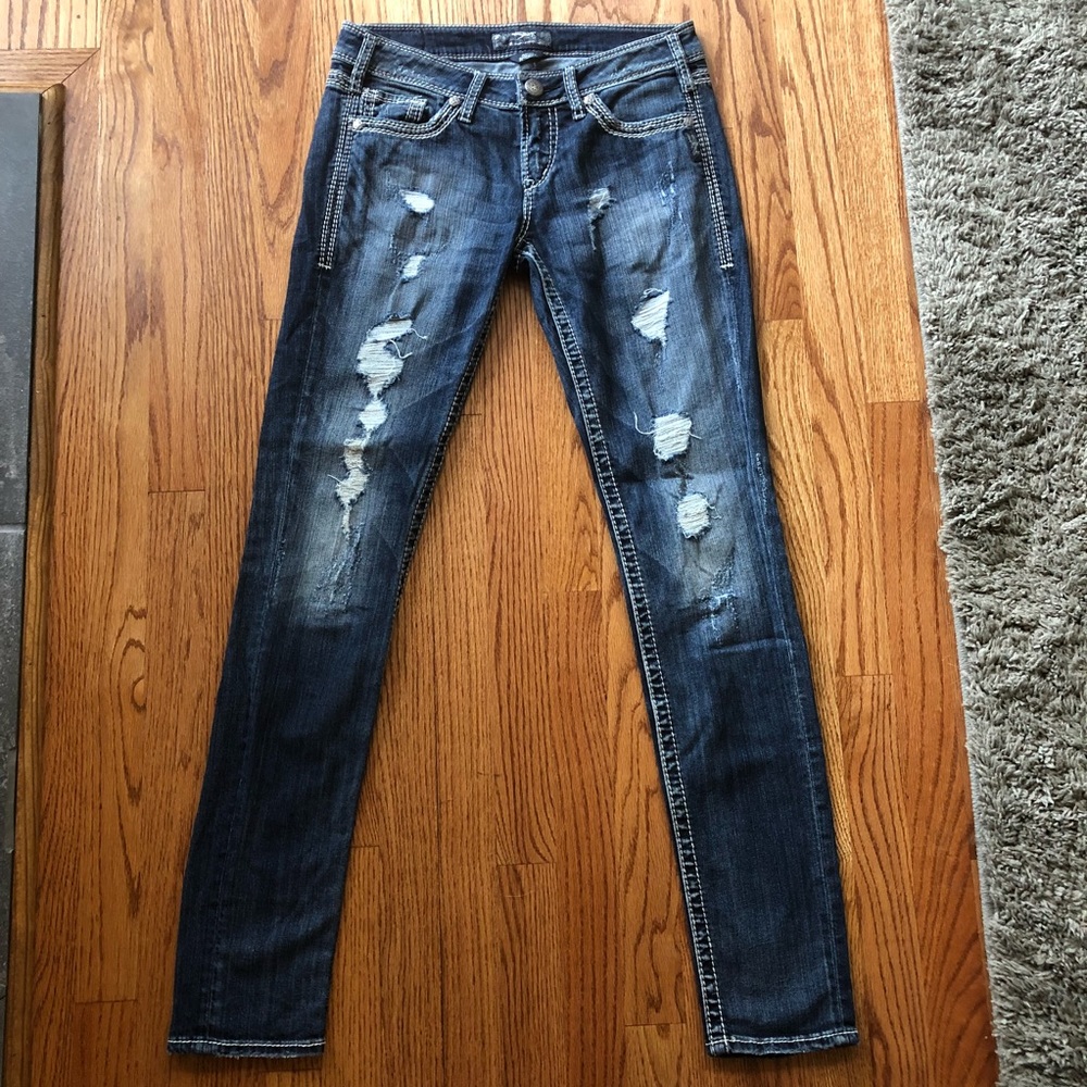 Silver Aiko Skinny Jeans